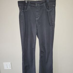 NYDJ Womens Marilyn Dark Gray Jean Straigjt Regular Leg Plus Size Size 16W